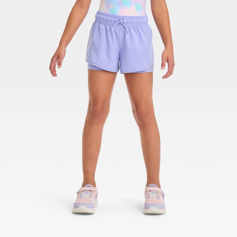 Girls' 2-in-1 Shorts - All In Motion™, 1 of 5