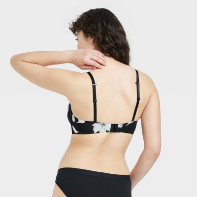 Women's Floral Print Wirefree Nursing Bra Auden™ Black And White 38c