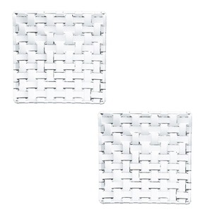 Nachtmann Bossa Nova Crystal Glass Platter, Set of 2 5.5 Inch, Crystal Woven Pattern - 1 of 4