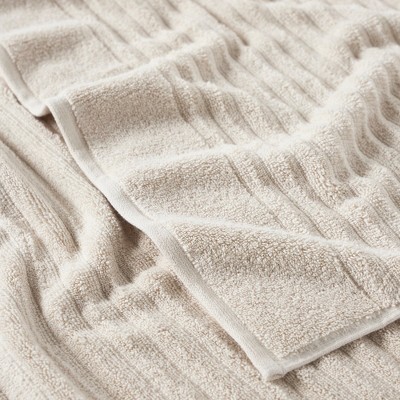 Soft Beige Combed Cotton Ribbed Kids Washcloth Set