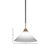 Toltec Lighting Paramount 1 - Light Pendant in  Matte Black/Brass with 12" White Muslin Shade - 2 of 2