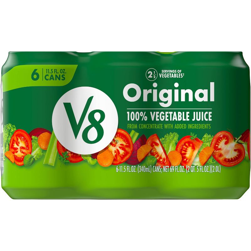 V8 Original 100% Vegetable Juice - 6pk/11.5 fl oz Cans, 1 of 8