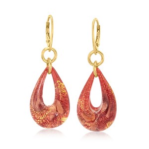 Ross-Simons Italian Murano Glass Teardrop Earrings in 18kt Gold Over Sterling - 1 of 4