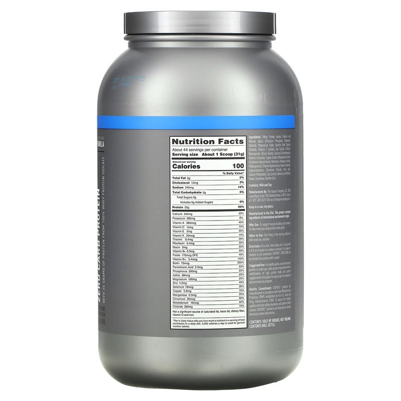 Isopure Zero Carb Protein Powder, Creamy Vanilla, 3 lb (1.36 kg), 2 of 3