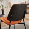 HDZNVF Set of 2 Dining Chairs Mid Century Modern Retro Faux Leather Chair, Orange PU - 3 of 4