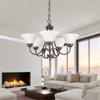Sunset Lighting Madrid 5-Light Chandelier, 100W Faux Alabaster Glass, Rubbed Bronze Finish - 3 of 3