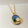 Ross-Simons Mother-Of-Pearl and Blue Opal Winter Scene Pendant Necklace With Enamel in 18kt Gold Over Sterling Size 18 - 3 of 4