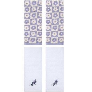 REGALWOVEN 4 Pcs Cotton Soft Absorbent Decorative Bathroom Hand Towel - 1 of 4