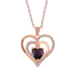 Anna-Kaci Zircon Crystal Rhinestone Jewelry Heart Pendant Necklace Perfect for Wife on Wedding Anniversary, Valentine's, or Mother's Day - 1 of 4
