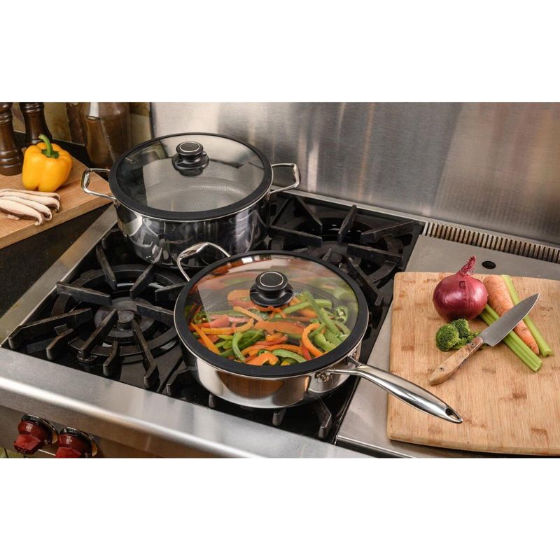 Frieling Black Cube, Saute Pan w/Lid and helper handle, 11" dia., 4.5 qt., Stainless steel/quick release, 4 of 6