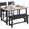 Coucheta 44.5" Dining Table Set for 4 - Kitchen Table with 2 Upholstered Chairs & Bench, Space-Saving, Easy Assembly - 2 of 4