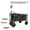 YONWAY 200Lbs Large Collapsible Folding Garden Cart Wagon with Drink Holders,with All-Terrain Wheels for Sand,Beach,Pet - 4 of 4