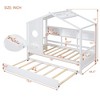 JUJABU Modern Wooden House Bed with Trundle & Storage Shelf for Kids - 4 of 4