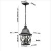 SEVOBAL Outdoor Wall Lights Modern Exterior Hanging Fixture with Clear Glass and Adjustable Chain for Porch Foyer Doorway , Brown , 10.2"*10.2"*20.3" - 3 of 4