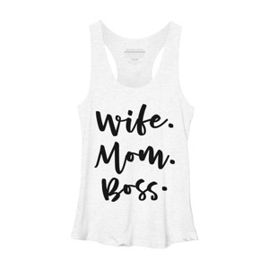 Women's Design By Humans Wife. Mom. Boss. By TheBlackCatPrints Racerback Tank Top - 1 of 2