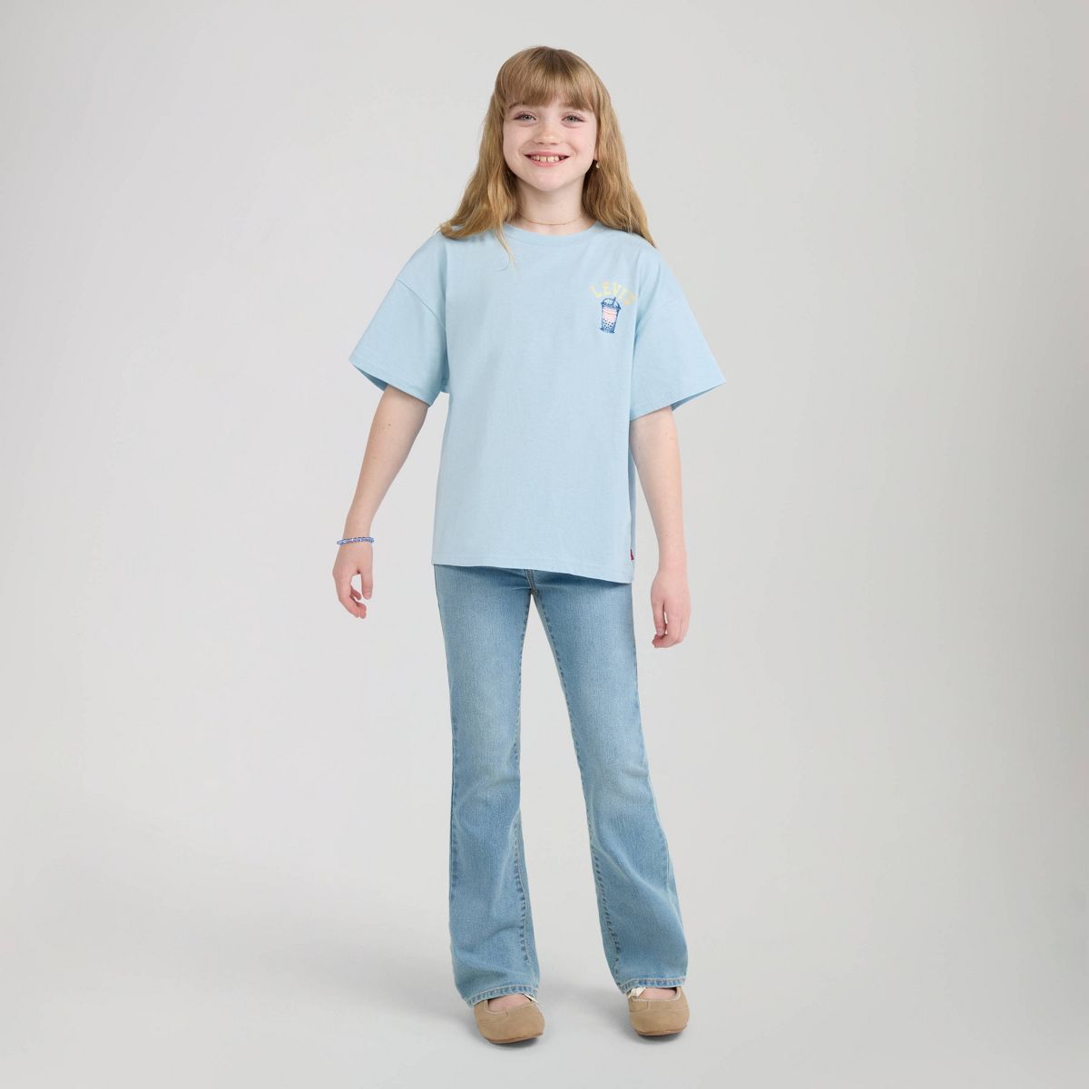 Levi's® Girls' Boba Oversized T-Shirt Blue - thumbnail 2