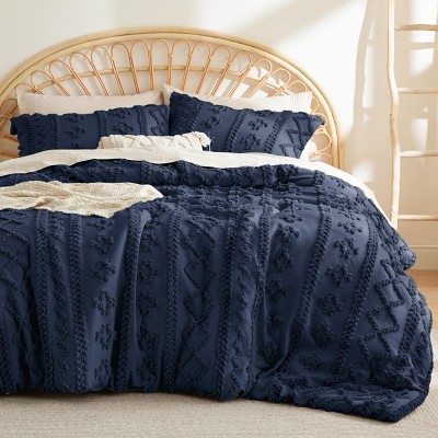 2-3 Pcs Tufted Boho Comforter Set Bed Set GentleSoft Farmhouse Shabby Chic Embroidery Bedding
