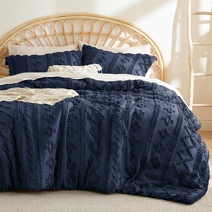 2-3 Pcs Tufted Boho Comforter Set Bed Set GentleSoft Farmhouse Shabby Chic Embroidery Bedding - 1 of 4