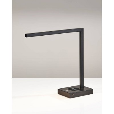 16" Aidan Adessocharge Desk Lamp (Includes LED Light Bulb) Matte Black - Adesso