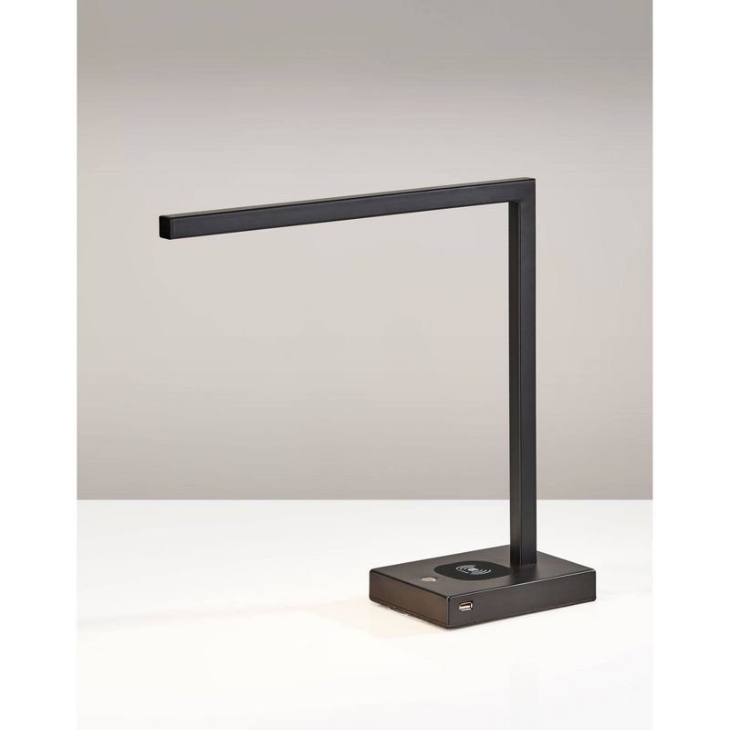 16&#34; Aidan Adessocharge Desk Lamp (Includes LED Light Bulb) Matte Black - Adesso, 1 of 4