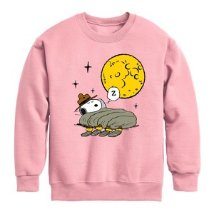 Boys' - Peanuts - Nightfall Graphic Long Sleeve Fleece Sweatshirt - 1 of 3