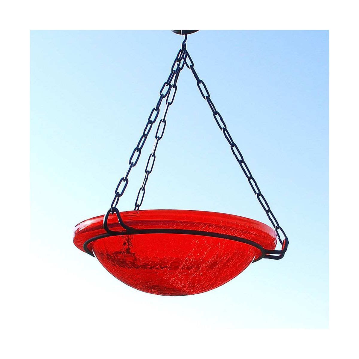 3" Reflective Crackle Glass Birdbath Bowl - Achla Designs - thumbnail 5