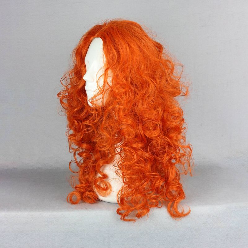 Unique Bargains Curly Women's Wigs 22" Orange with Wig Cap, 3 of 7