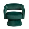 Velvet Upholstery Solid Wood Swivel Modern Luxury Accent Chair with Foam Padding, Attached Cushions and 360-Degree Swivel - 2 of 4