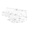 Oversized 173.2" Chenille Modular L-Shaped Sectional Sofa with Bolster Armrests and Ottomans, 5-Piece Free combination Sofa - 4 of 4