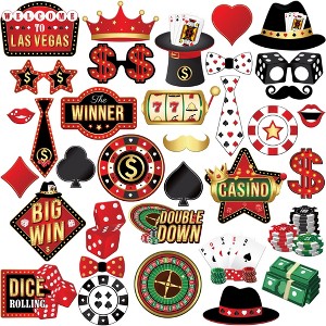 KatchOn, Casino Photo Booth Props - Pack of 35 | Game Night Photo Booth Props for Poker Party Decorations - 1 of 4