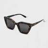 Women's Shiny Plastic/Metal Cateye Sunglasses - Universal Thread™ Brown/Tortoise Print: Maximum UV Protection, Medium Fit - 2 of 2