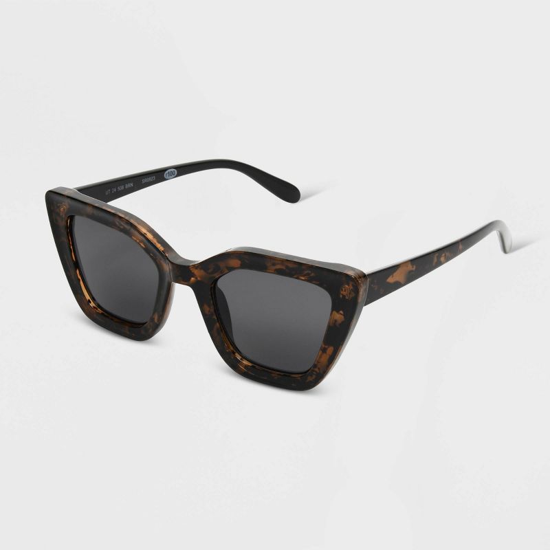 Women&#39;s Shiny Plastic/Metal Cateye Sunglasses - Universal Thread&#8482; Brown/Tortoise Print, 3 of 9