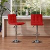Syemin Counter and Bar Stools 2 Pieces Adjustable Swivel Barstools Modern Counter Stools Counter Height Barstools for Bar, Red, 17.32"*20.08"*37.01" - 2 of 4