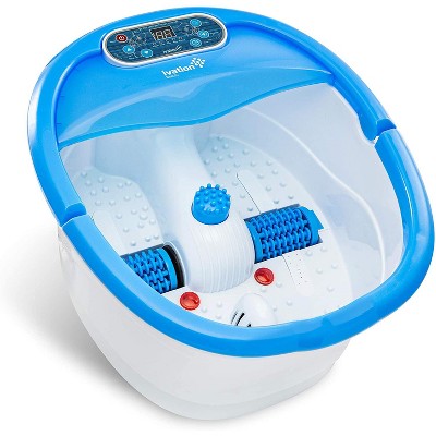 Ivation Foot Spa Massager - Heated Bath, Automatic Massage Rollers, Vibration, Bubbles, Digital Adjustable Temperature Control, 3 Pedicure Attachments