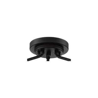 Bronze 17" Farmhouse Semi-Flush Ceiling Light with Glass Shades