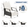 Hyleory Wicker Outdoor Chaise Lounge Push Hand Recliner with Cushions - 4 of 4