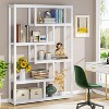 Tribesigns 6-Shelf Industrial Bookshelf, 69 Inch Tall Storage Display Staggered Shelves with Sturdy Metal Frame for Home Office, White - 3 of 4