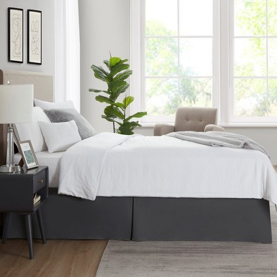 Gray Twin Polyester Split Corner Bedskirt