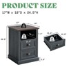 AMERLIFE End Tables with Charging Station and 2 Drawers and Storage Shelf, Farmhouse End Table with USB Ports & Outlets, Dark Blue - 2 of 4