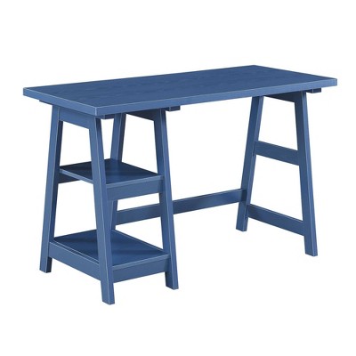 Designs2Go Trestle Desk with Shelves Cobalt Blue - Breighton Home