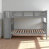 Twin Over Twin Stairway Bunk Bed with Storage Drawers and Shelves, Convertible into Two Twin Beds, White Pine Wood Frame - 2 of 4