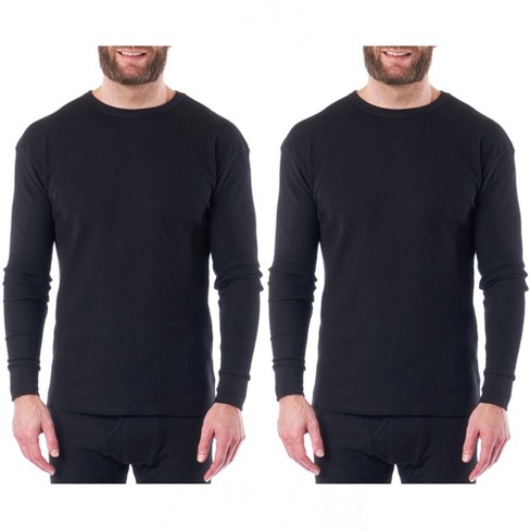 Alpine Swiss Mens Thermal Long Sleeve Top Waffle Knit Shirt Base Layer  Underwear 2 Black Lrg : Target