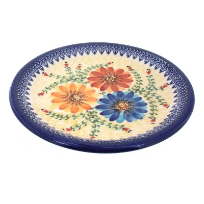 Blue Rose Polish Pottery Autumn Burst Dinner Plate