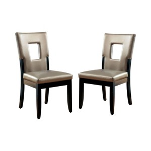 Set of 2 Brunston Rectangular Hole Back Side Chair Espresso - ioHOMES, Black