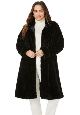 Jessica London Women's Plus Size Faux Fur Swing Coat : Target