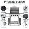 R.W.FLAME 4-Burner Propane Gas Grill, 32,000 BTU Stainless Steel BBQ with Lid, Wheels & Side Shelves for Outdoor Cooking, Patio, Garden & Camping - 3 of 4