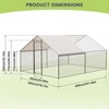 Chicken Coop, 13.1ft Large Metal Chicken Run with Cover - Spire Roof, Lock for Outdoor Backyard Farm, Duck Rabbit - 4 of 4