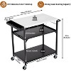 Outdoor Grill Cart Table with 4 Lockable Wheels, 304 Stainless Steel Pizza Oven Stand & BBQ Prep Table - 3 of 4