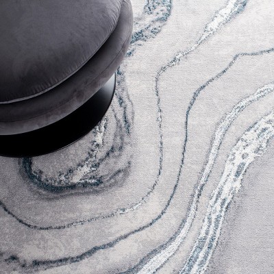 Orchard Gray & Blue Abstract Hand-Knotted 2'2" x 5' Rug