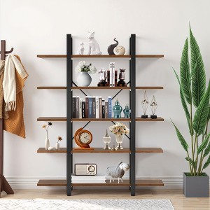 MAYEERTY 7-Tier Corner Bookshelf, Industrial Corner Etagere Bookcase - 1 of 4
